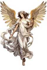 A roman angel adult white background representation.