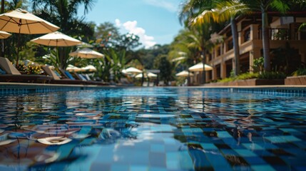 Fototapeta na wymiar outdoor pool at the hotel in summer