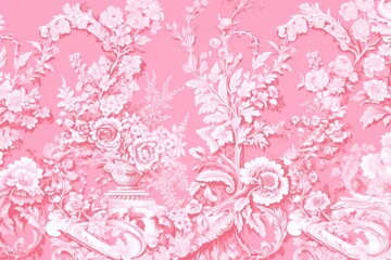 Fototapeta na wymiar Strawberry in pink rose color wallpaper pattern lace.