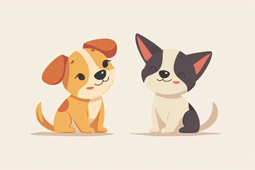 Playful Floppy-Eared Dog Cartoon - Child-Friendly Vector Illustration