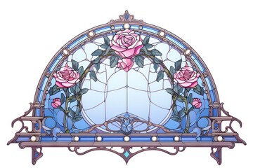 Rose arch art nouveau architecture glass.