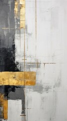 Minimal simple grey and gold wall art abstract.