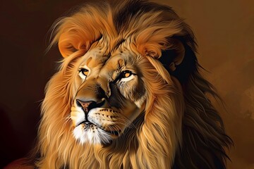 Wildlife Art: Stylized Lion Edition - Vector Illustration of Nature's Sovereign Regal Face and Silhouette