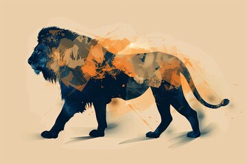 Regal Feline Monarch: Graceful Lion Vector Silhouette