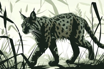 Feline Predator Silhouette: Wildlife Sovereignty Vector Art