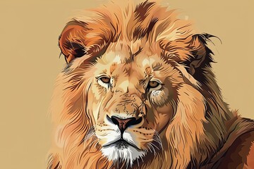 Majestic Lion: Vector Art Representation of Natural Leadership