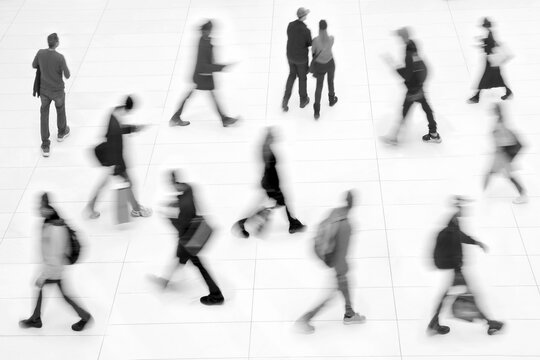 group of people in the lobby business center