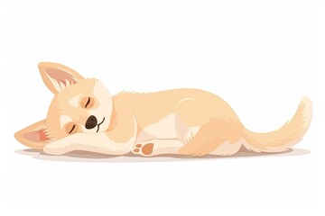 Peaceful Cartoon Pet: Sleeping Dog Vector Art in Dreamland