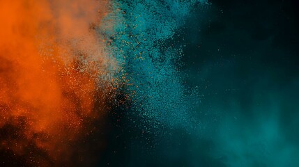 Blue and orange grunge background with space for text or image.