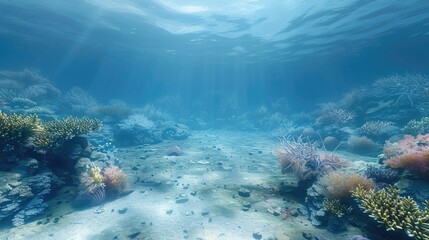 Fototapeta na wymiar Underwater Ecosystem in Peril Marine Habitat Loss Crisis