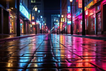 Obraz premium Street night architecture cityscape.