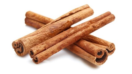 Cinnamon spices sticks on white background png transparent