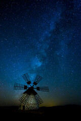 Windmill under the milky way , Fuerteventura, Canary Islands