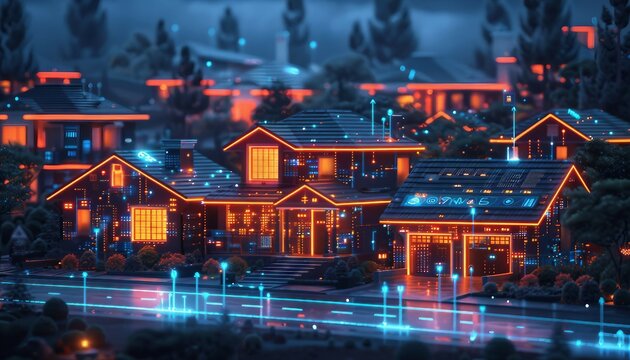 Energy-Efficient Living Space, smart home environment where AI algorithms regulate energy usage based on occupancy patterns, 