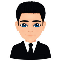 Portrait of cute black haired male student