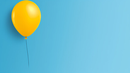 Yellow balloons floating in the blue sky