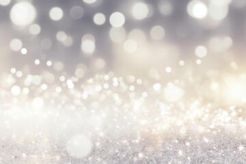 Abstract blurred soft white and beautiful silver gray glowing twinkling bokeh and snow and stars backgrounds abstract outdoors.