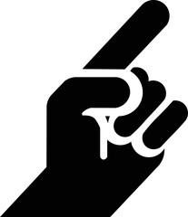 Little hand indicating drag to the side. Hand pointing with index finger. Illustration for social media