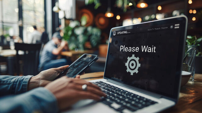 Laptop software update: Business updates software for better performance, security or new features.