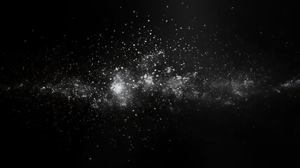 Obraz premium Glimmering Silver Dust Against a Dark Background: Captivating Contrast and Elegance in Minimalist Composition