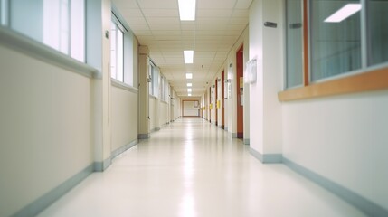 Blurred interior of hospital