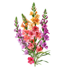 Clipart illustration a snapdragon on white background. Suitable for crafting and digital design projects.[A-0007]