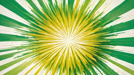 Obraz premium Vibrant yellow green pop colorful exploding radial lines on white backdrop