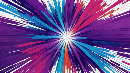 purple blue pop colorful exploding radial lines on white backdrop