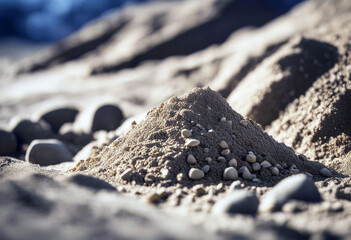 'quarry cement manufacture destined sand production industrial plant factory architecture blue building business commercial concrete construction engineering equipment facility heavy'