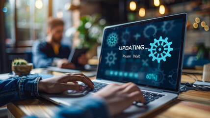Laptop software update: Business updates software for better performance, security or new features.