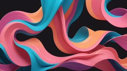 Colorful fluid background wallpaper, wavy abstract, futuristic and modern. Isolated object.