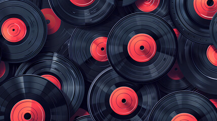 
Seamless pattern background of Retro Vinyl Records