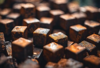 'cast cubes rusty texture iron'