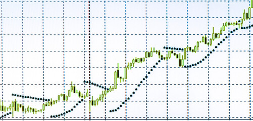 Candle stick graph chart of stock market investment trading.