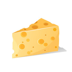 Piece of delicious cheese isolated on white background.	
