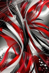 Design a business-focused vector background with abstract red and silver elements, thoughtfully integrating space for copy and stock illustrations.