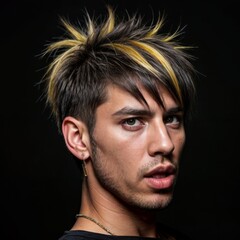 Obraz premium Closeup portrait of a man with a beard and yellow hair in a painting