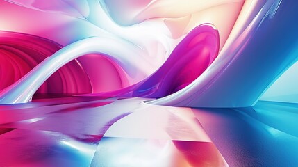3D abstract purple background with waves, fluid, curved backgrounds 3d render - obrazy, fototapety, plakaty