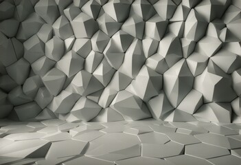 Wall Trendy Design Interior 3D Polygonal White Wallpaper