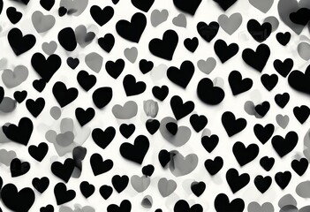 'black hearts abstract seamless pattern Background Vector Texture Design Paper Heart Illustration Love Girl White Children Happy Card Geometric Wallpaper Kid Cute Graphic'