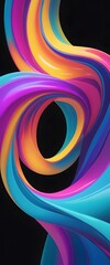 Fototapeta premium Colorful fluid background wallpaper, wavy abstract, futuristic and modern. Isolated object.