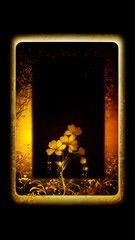 金の花の肖像　AI画像　ジェネレーティブAI - obrazy, fototapety, plakaty