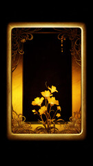 金の花の肖像　AI画像　ジェネレーティブAI