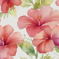 AbstrACt Hibiscus flower watercolor wallpaper background