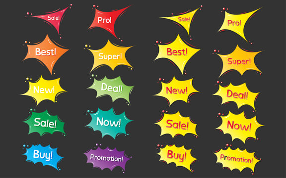 star Bubble Speech border frame Gradiant design for decoration or hightlight text word sale price