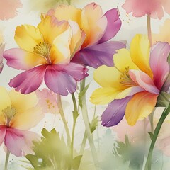 AbstrACt watercolor Evening Primrose flower wallpaper background