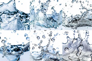 natural clear water splash collection liquid motion abstract photo set