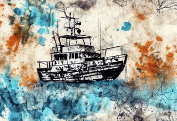 'stress rty Crumpled Marine Watercolor Decoration Print Art Drawn Ink Artistic Old Fabric Vintage Artwork Tie Dye Burnt Graffiti pattern Grunge Texture Paper'