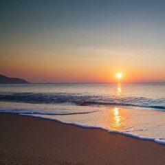 Fototapeta na wymiar beautiful mediterranean tropical beach sunrise background