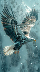 eagle in the sky - obrazy, fototapety, plakaty